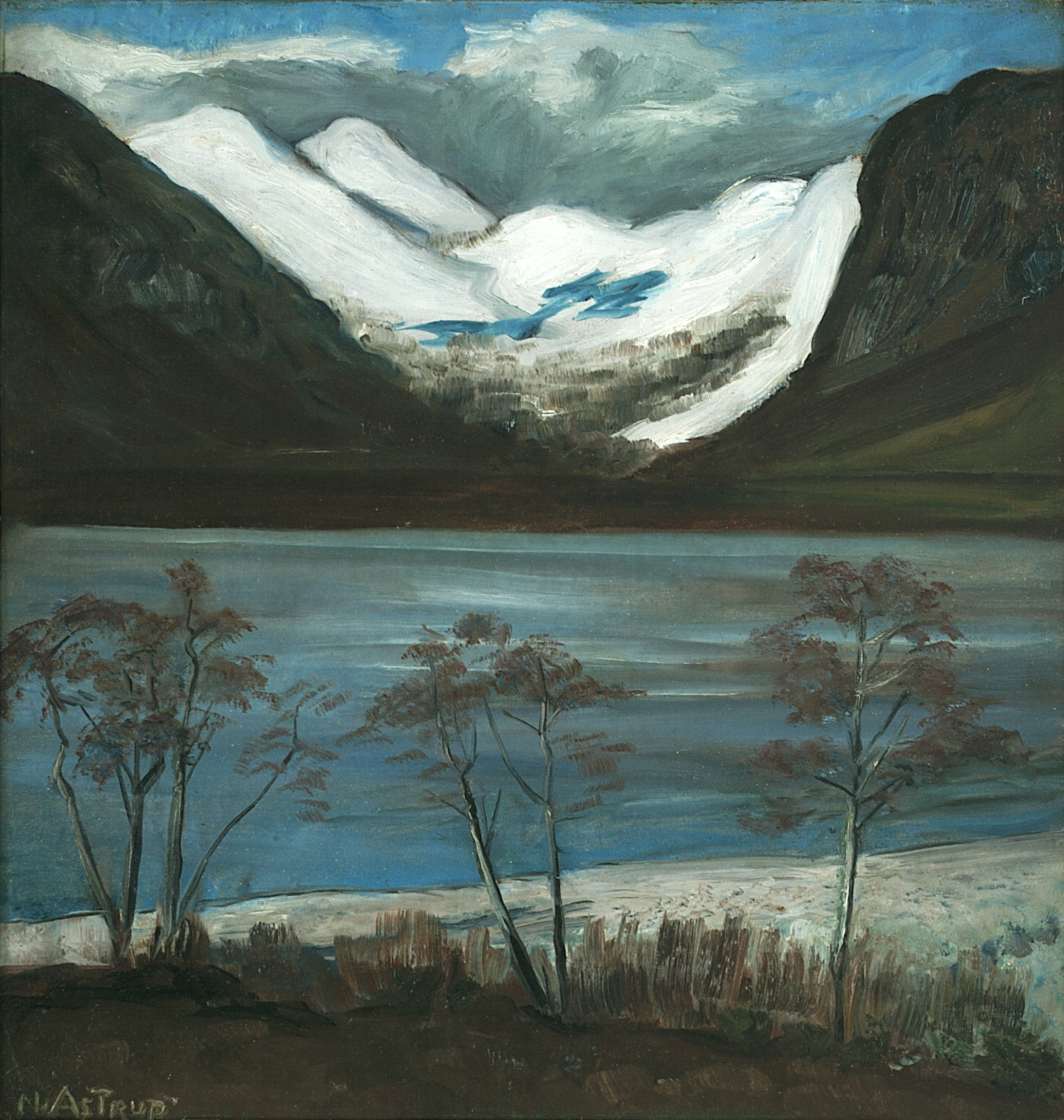 Trær og snøfjell