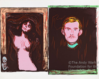 Madonna and Self-Portrait with Skeleton Arm (after Munch)