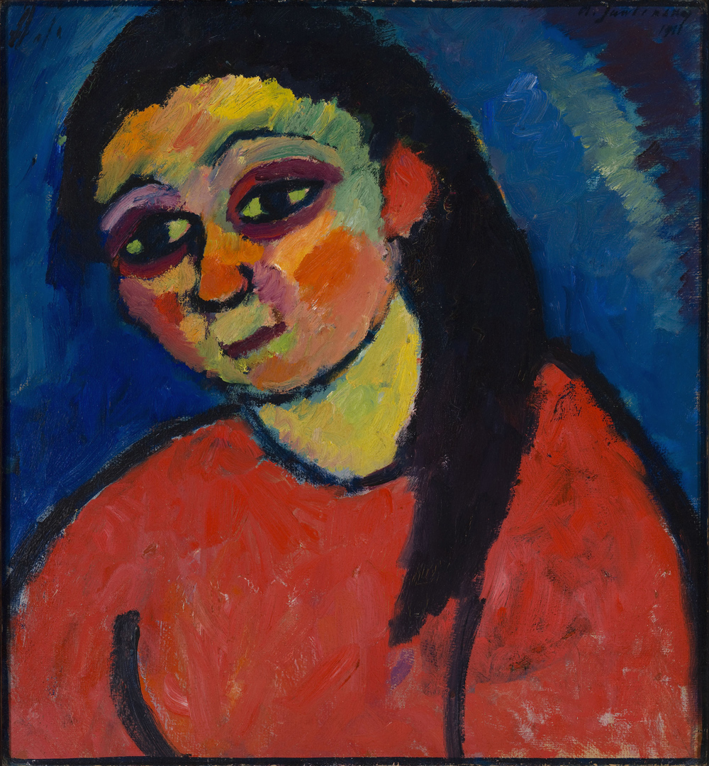 Frau mit Roter Bluse